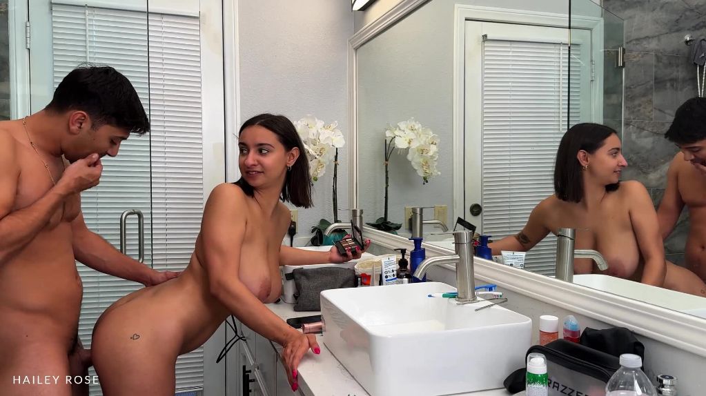 Hailey Rose Stepsis Allows Stepbro To Fuck While Doing Her Makeup
